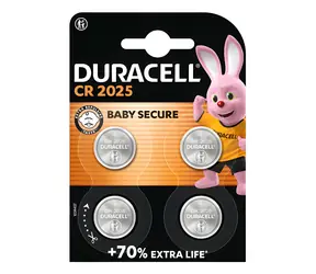 Duracell CR2025 / Knoflíková baterie / Lithium / 3 V / 4 ks