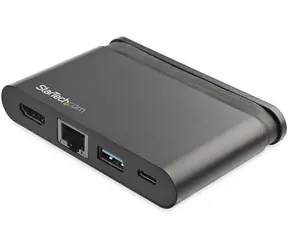 StarTech adaptér USB-C na HDMI, USB-A a LAN černá / Adaptér / 4K 60Hz / 2x USB-A / RJ-45 Ethernet