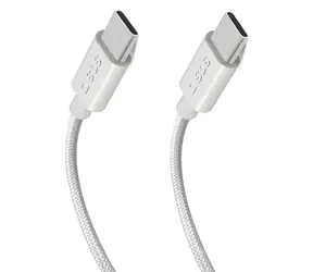SBS USB-C - USB-C 2m bílá / Kabel / Opletený / 60W Power Delivery