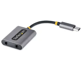 StarTech adaptér USB-C na 2x 3.5mm jack šedá / Redukce / délka kabelu 7 cm