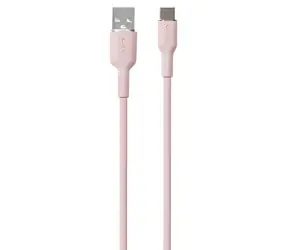 Puro Soft Silicone Cable růžová / Datový kabel / USB-A - USB-C / 1,5 m