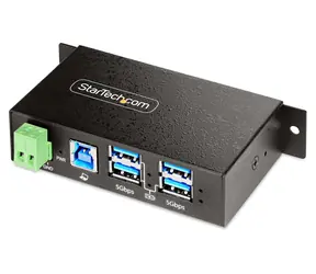 StarTech Industrial 4-Port USB Hub / USB rozbočovač / Řízený / USB 3.2 Gen 1 / Kovové tělo / 0–60 °C