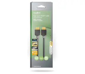 Nedis antracitová / Kabel HDMI / 4K 60Hz / 18 Gbps / ARC / Ethernet / 2 m