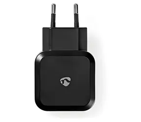 Nedis černá / Síťová nabíječka / 24 W / 2x USB-A / 2x 2.4 A