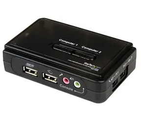 StarTech 2-portový USB KVM switch s audiem / KVM switch / 2x PC / USB / audio / kabely součástí balení