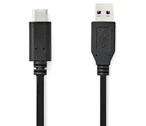 Nedis černá / Kabel USB-C / USB-A - USB-C / USB 3.2 Gen 2 / 60 W / 10 Gbps / 1 m
