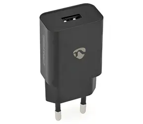 Nedis černá / Síťová nabíječka / 12 W / 1x USB-A / 2,4 A