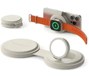 Satechi OnTheGo 2in1 Wireless Charger Sand / Bezdrátová nabíječka / Qi2