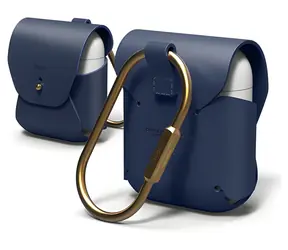 Elago AirPods Leather Jean Indigo / Pouzdro / kůže