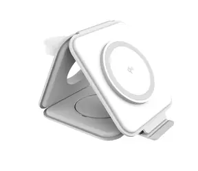 J5Create Qi2 3v1 bílá / Skládací bezdrátová nabíječka / Qi2 / 15W / USB-C