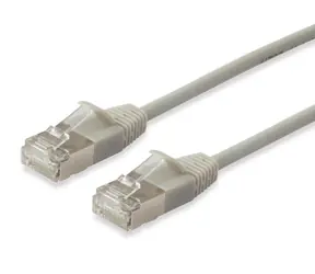 Equip Slim CAT6A F/FTP béžová / Patch kabel / RJ-45 / PoE / 3 m