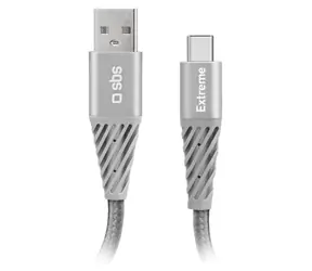 SBS Extreme USB-C/USB-A šedý / Nabíjecí kabel / 18 W / 1,5 m