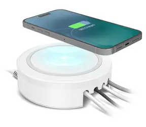 SBS Qi 15W bílá / Nabíjecí stanice / 4x USB / Bezdrátové nabíjení