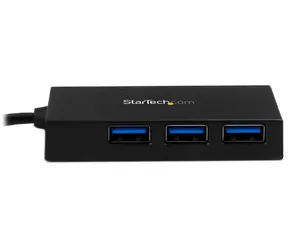 StarTech USB Hub 4 porty černá / USB rozbočovač / USB-C na 4x USB-A / USB 3.2 Gen 1 / Napájecí adaptér