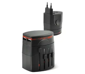 Fonex černá / Cestovní adaptér / EU/USA/AUS/UK