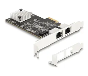 DeLock PCI Express karta 2x RJ45 LAN 5Gbit/s / Síťová karta / PCIe x2 / NBASE-T / Wake on LAN