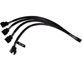 Alphacool Y-Splitter černá / Rozbočovací kabel / 4-pin PWM na 4x 4-pin / 30 cm