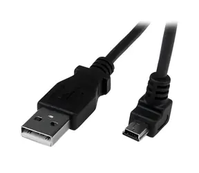 StarTech USB-A - Mini USB-B černá / Lomený kabel / 2 m