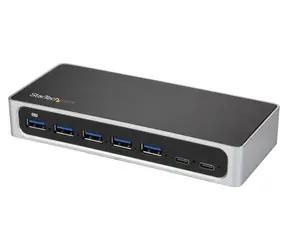 StarTech černá, stříbrná / USB hub / 7 portů / 5x USB-A, 2x USB-C
