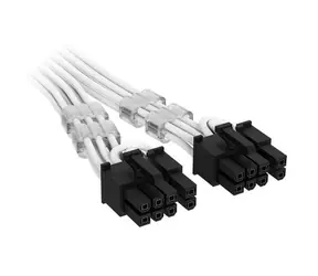 Corsair Premium Sleeved bílá / PCIe kabel / 12V-2x6 na 2x 6+2pin / Univerzální
