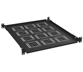 19" Police 1U 550mm černá UP-15-B / Police do racku / hloubka 550mm / úchyt na přední i zadní lišty