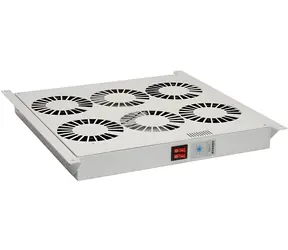 Ventilační jednotka VJ-R4 / Do racku / 4 ventilátory / termostat / strop i dno / RAL7035