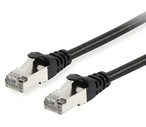 Equip CAT6A S/FTP černá / Patch kabel / RJ-45 / 0,25 m / PoE