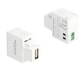 Delock Keystone modul USB (F) - svorkovnice 2 pin (F) bílá / Adaptér / USB Power Delivery 5W