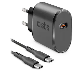 SBS USB-C 15 W černá / Cestovní nabíjecí sada / kabel USB-C – USB-C 1 m