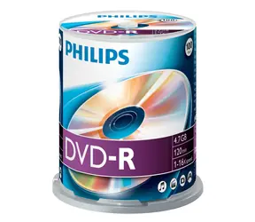Philips DVD-R 4,7 GB / 16x / 100 ks / Spindl