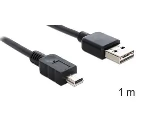 Delock EASY-USB černá / Kabel / USB 2.0 / Mini-USB B (M) - USB A (M) / 1 m