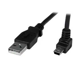 StarTech Mini USB kabel úhlový černá / Kabel / USB-A (M) - Mini USB (M) / 1m
