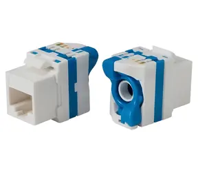 XtendLan Keystone RJ45 CAT5e bílá / UTP zásuvka / uzamykatelná / instalace bez nástrojů