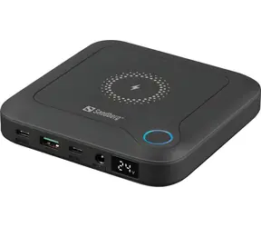 Sandberg All-in1 Laptop Powerbank 25000 černá / Powerbanka / 25 000 mAh / USB-C + USB-A / bezdrátové nabíjení 15 W