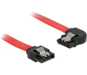 Delock červená / SATA kabel / 6 Gb/s / přímý - lomený konektor