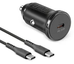 SBS černá / Nabíjecí sada do auta / USB-C / PD 25 W