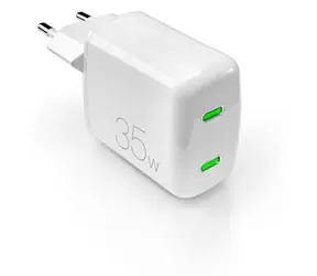 Puro MiniPro bílá / Cestovní adaptér / GaN / 2x USB-C / 35 W