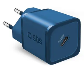 SBS NanoTube modrá / Cestovní adaptér / USB-C / GaN / 20 W / PD
