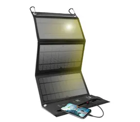 SBS Solární nabíječka černá / 2x USB-A / 21 W