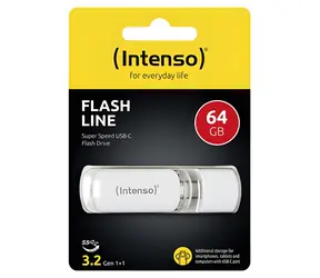 Intenso FLASH LINE 64GB bílá / Flash disk / USB-C 3.2 Gen 1 / čtení až 70 MB/s