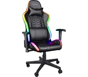 Trust GXT 716 Rizza RGB LED černá / Herní židle / RGB LED / otočná kolečka / kovová konstrukce / 2 roky záruka