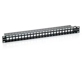 Equip 24x Keystone UTP černá / Patch panel / 1U / Cat6 / LSA/110