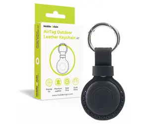 Mobile Origin AirTag Outdoor A7 černá / Klíčenka / Kůže / Pro Apple AirTag