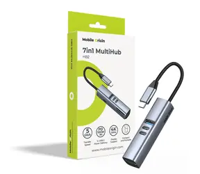 Mobile Origin HB2 vesmírně šedá / USB-C hub / 7v1 / HDMI 4K/30Hz / USB-C PD 100W / čtečka SD/TF