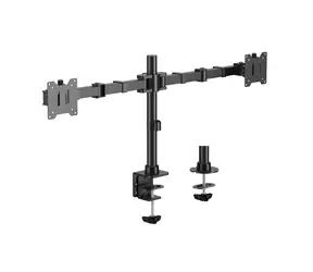 Equip černá / Stolní držák pro dva monitory / 17-35" / 20 kg na monitor / VESA 100x100 / 360°