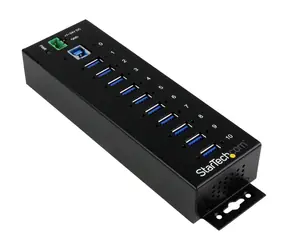 StarTech Industrial 10-Port černá / USB hub / USB 3.0 / Kovový / 2 m kabel