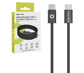 Mobile Origin CB11 UltraSlim černá / Datový kabel / USB-C na USB-C / 60 W / 1 m