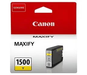 Canon PGI-1500 Y žlutá / Originální cartridge / 4,5 ml / pro MAXIFY MB2050, MB2150, MB2155, MB2350, MB2750, MB2755