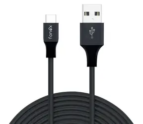 Fonex Speed Charge černá / Nabíjecí kabel / USB-C - USB-A / 12 W / 1 m