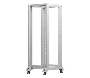 Lanberg Open Rack 32U šedý / Otevřený rack / 19" / 600 x 800 mm / nosnost 600 kg